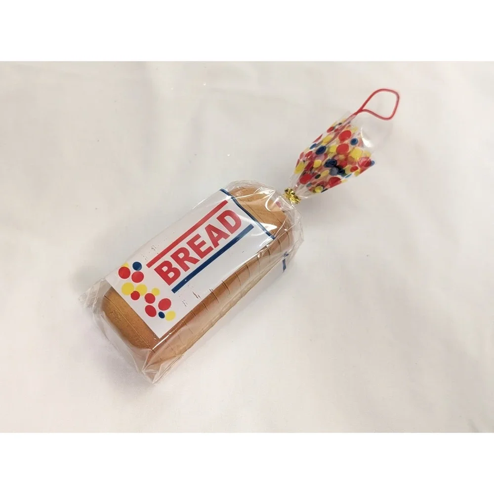 Sliced Wonder White Bread Loaf in Bag Wrapper Faux Food Christmas Ornament New